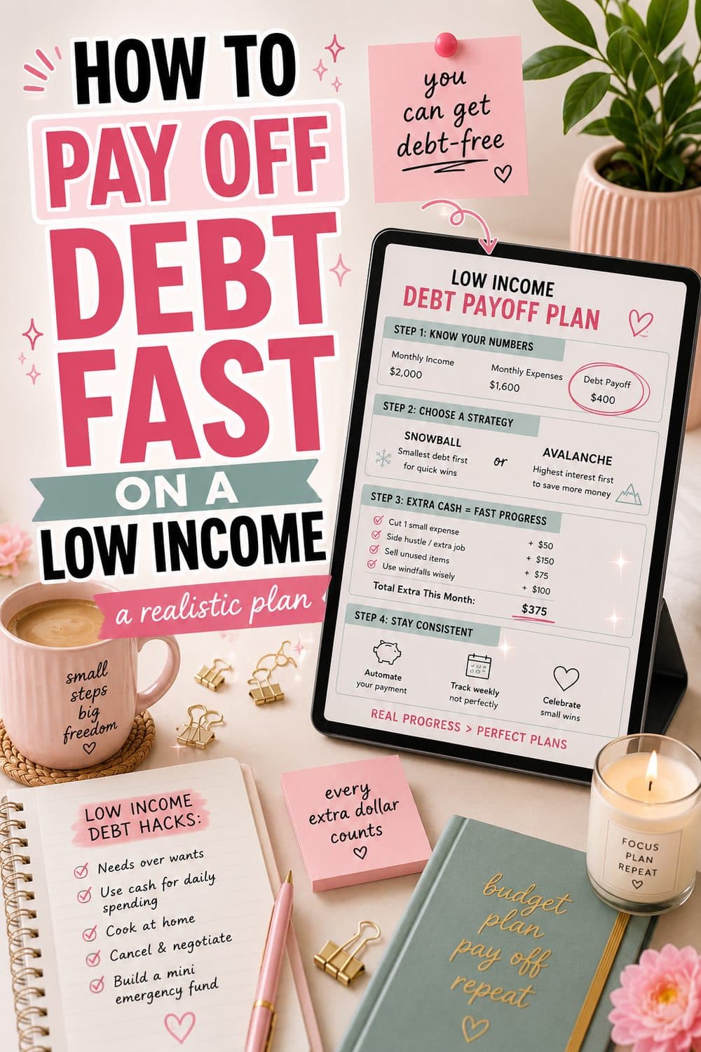 How to Pay Off Debt Fast on a Low Income (Realistic Plan)